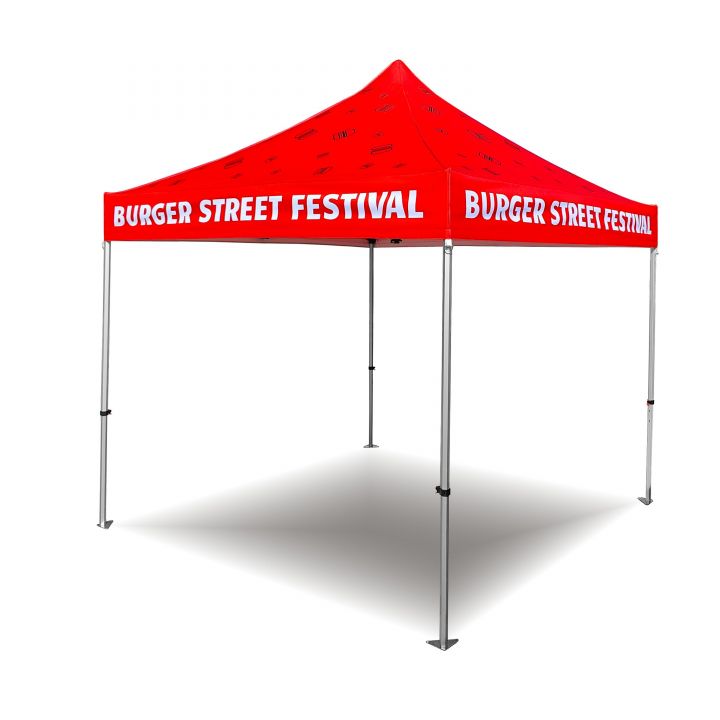 Stabilny składany namiot z ochronnymi ścianami bocznymi